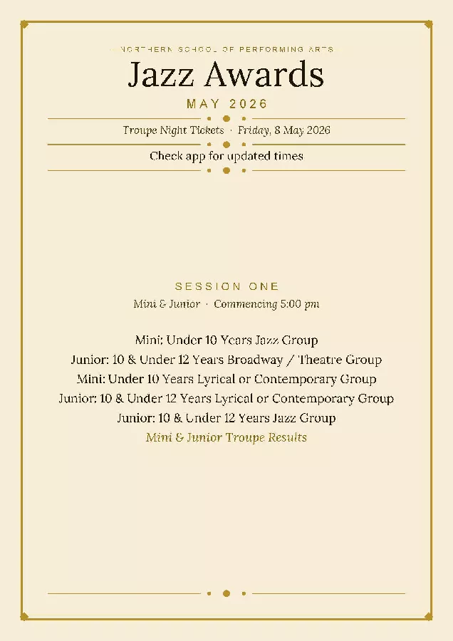 Jazz Awards Troupe Tickets Session 1