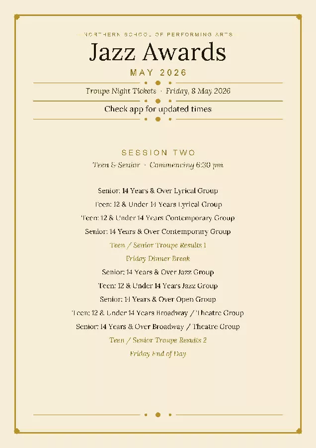 Jazz Awards Troupe Tickets Session 2