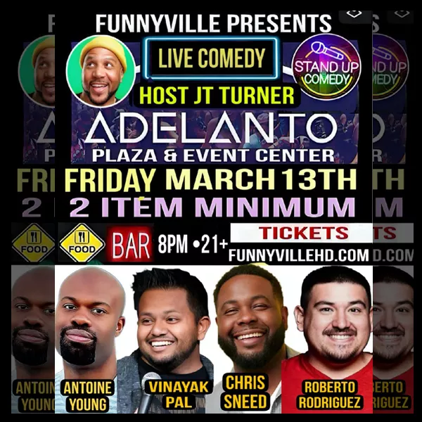 Get information & buy tickets toLIVE Comedy Night  on Mar 13, 20:00 @Adelanto Stadium | Adelanto Events | adelantoevents.com