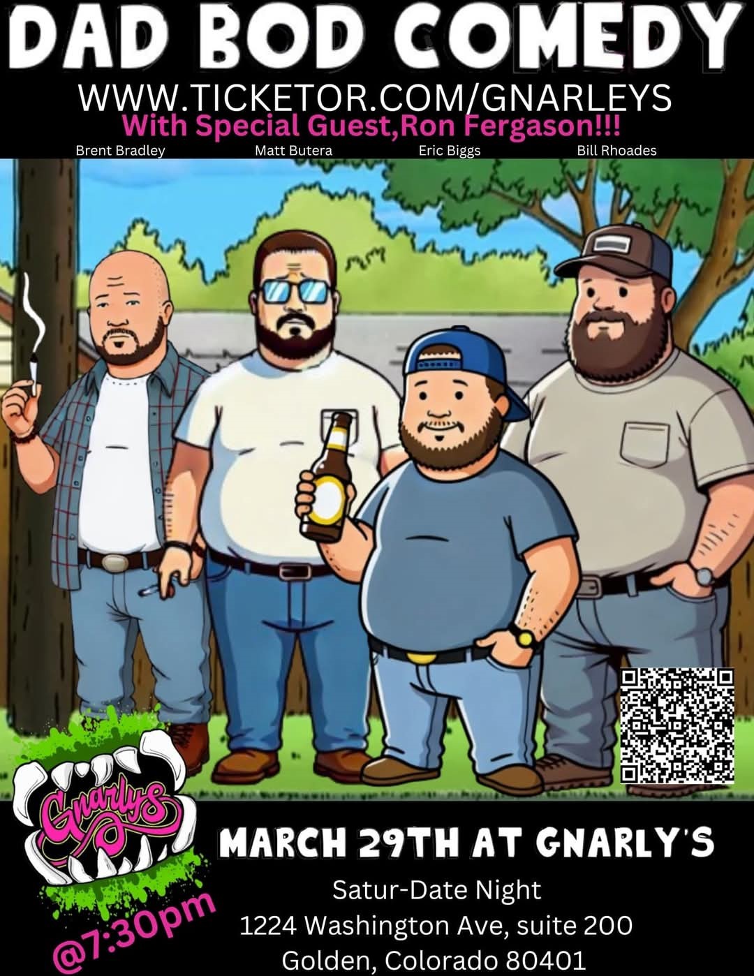 Get information & buy tickets to Dad Bod Comedy  on Mar 29, 19:30 @Gnarly's | Gnarly's