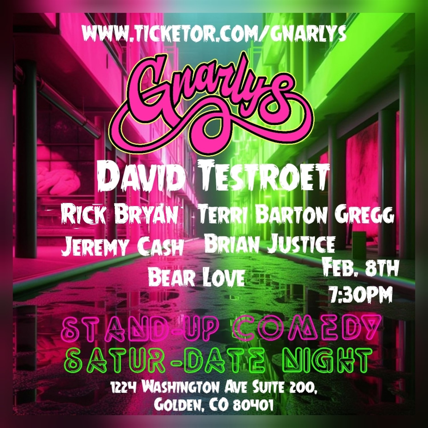 Get information & buy tickets to David Testroet w/friends Satur-Date Show on Feb 08, 19:30 @Gnarly's | Gnarly's