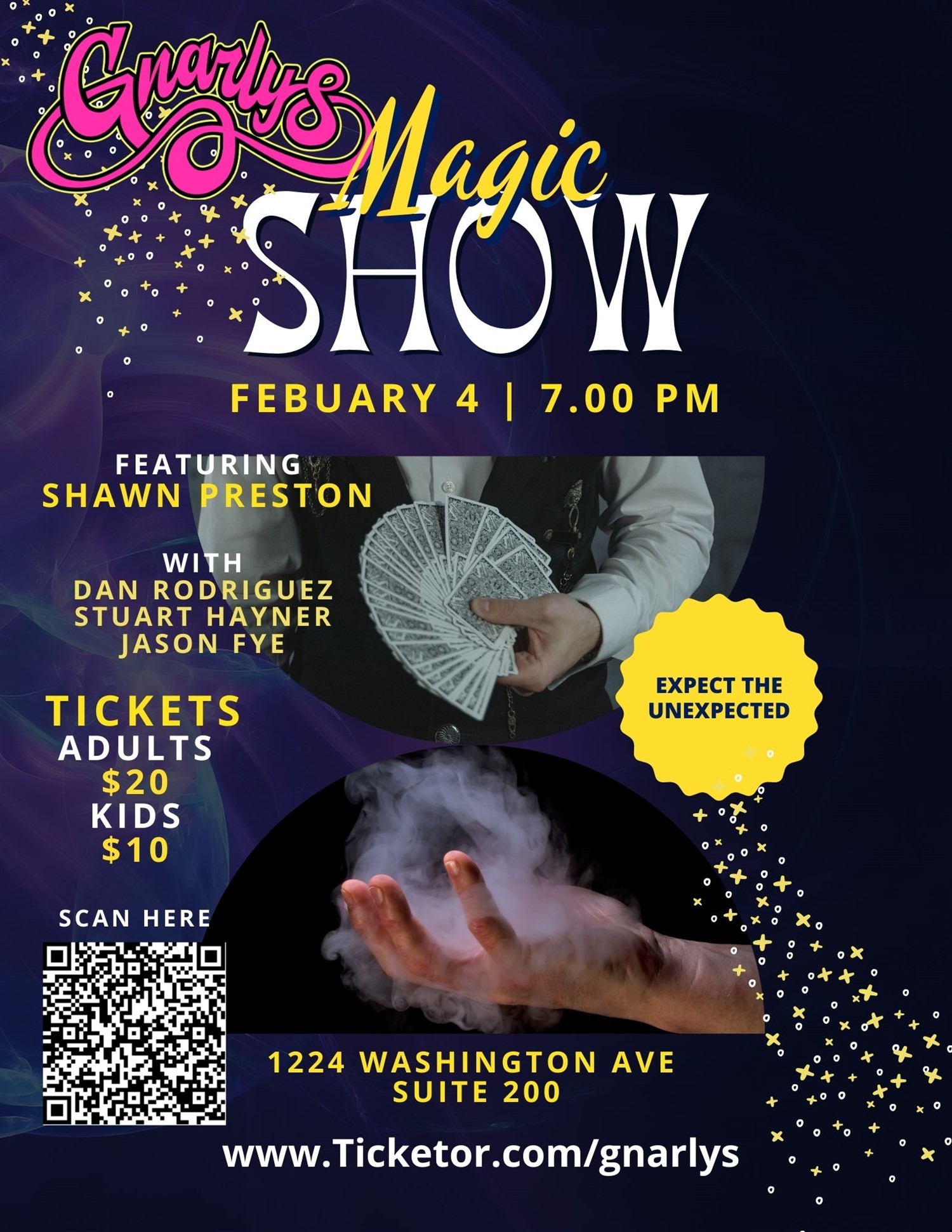 Get information & buy tickets to Trickster Tuesday Magic Showcase Featuring Shawn Preston with Dan Rodriguez, Stuart Hayner and Jason Fye on Feb 04, 19:00 @Gnarly's