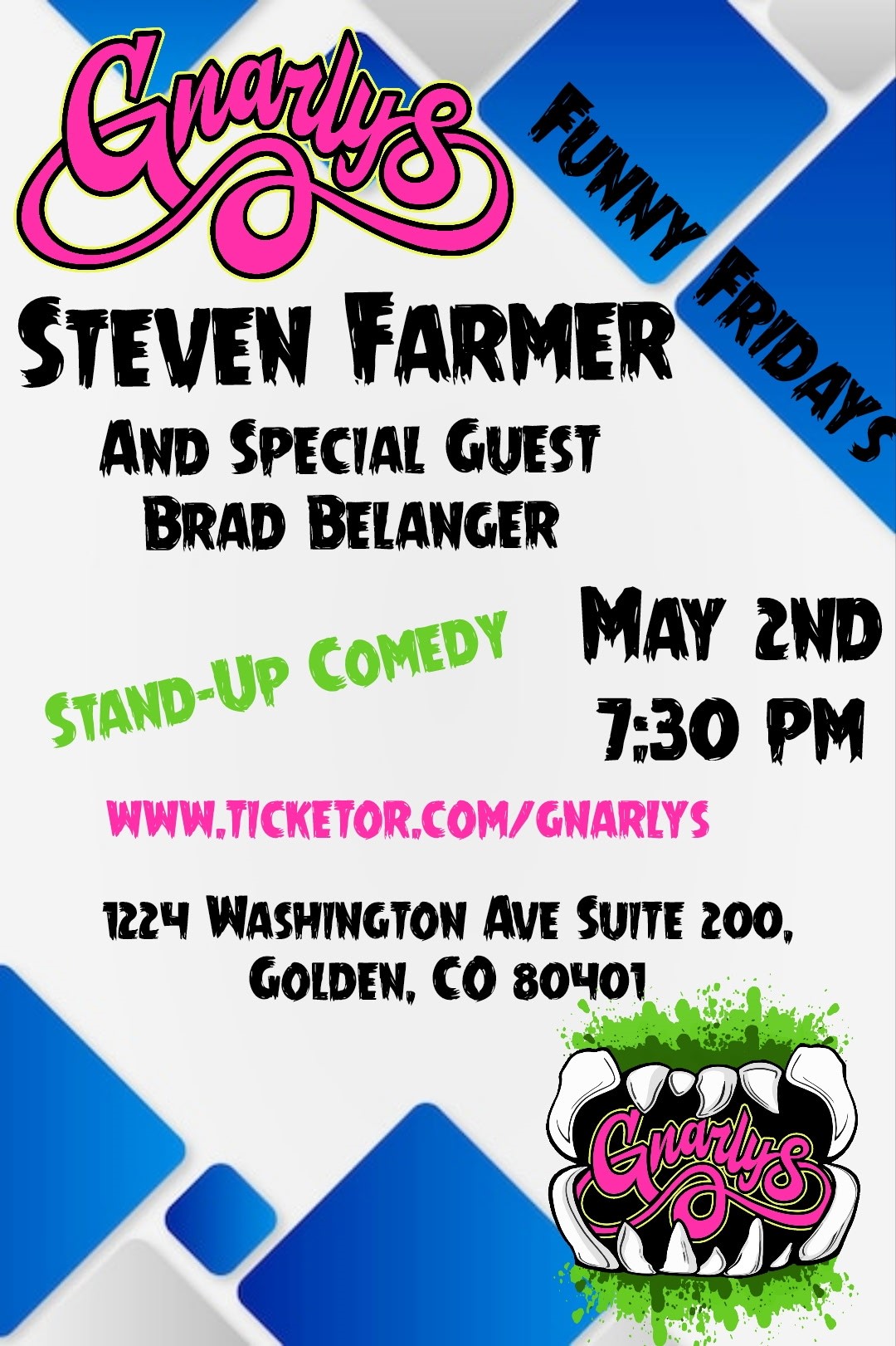 Get information & buy tickets to Funny Fridays Featuring Steve Farmer With Special Guest Brad Belanger on May 02, 19:30 @Gnarly's | Gnarly's