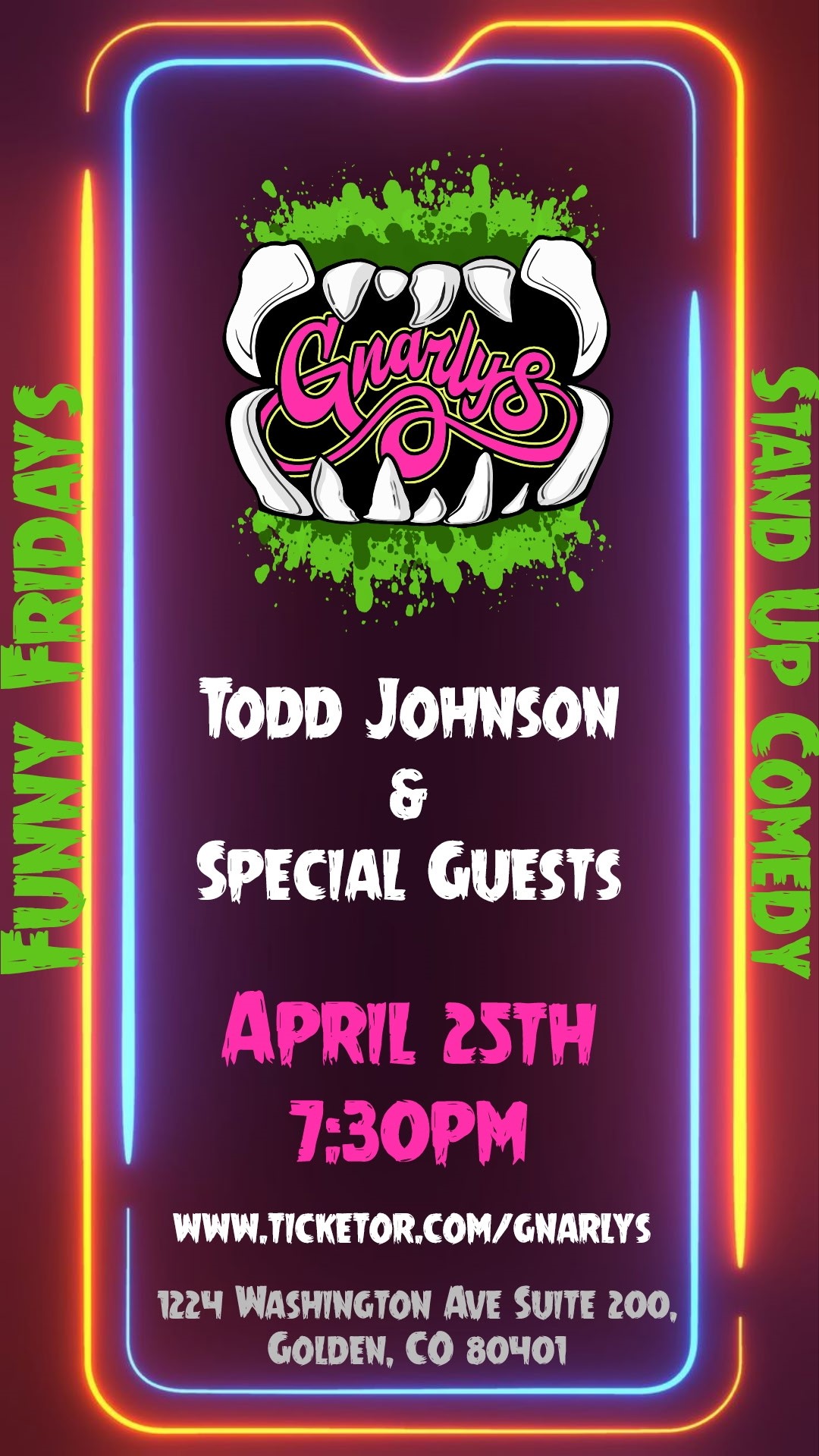 Get information & buy tickets to Funny Fridays with Todd Johnson And Special Guests on abr. 25, 19:30 @Gnarly's | Gnarly's