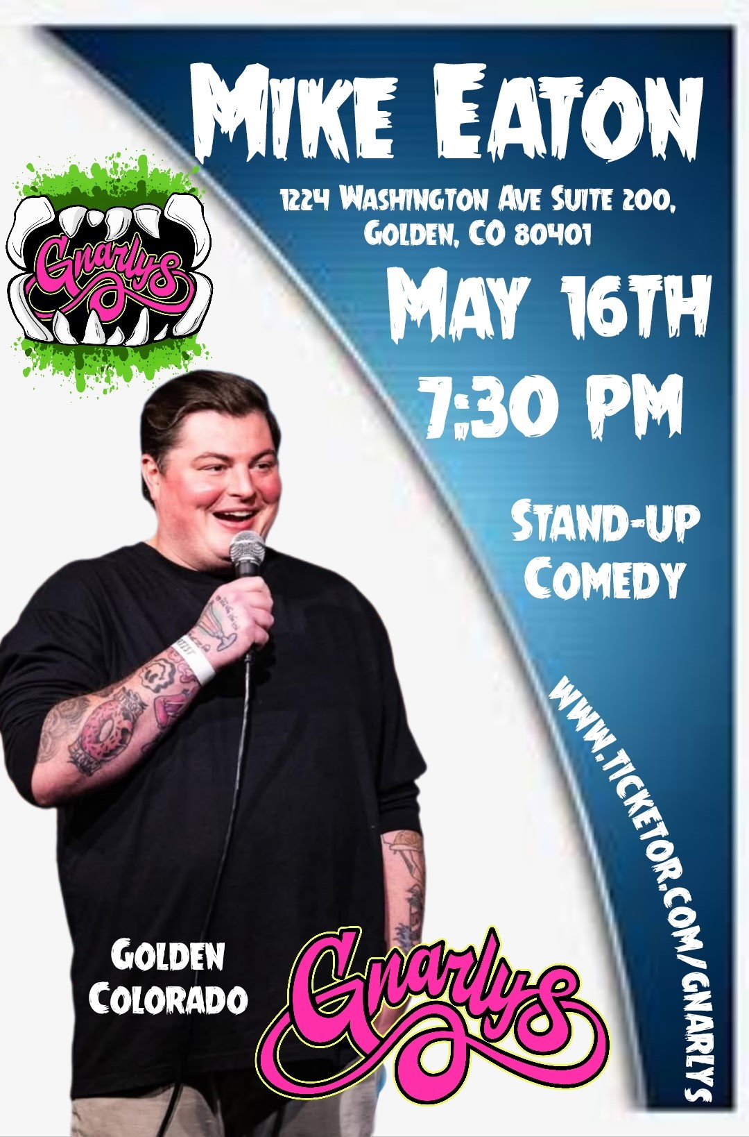 Get information & buy tickets to Mike Eaton Stand up Comedy show on May 16, 19:30 @Gnarly's | Gnarly's