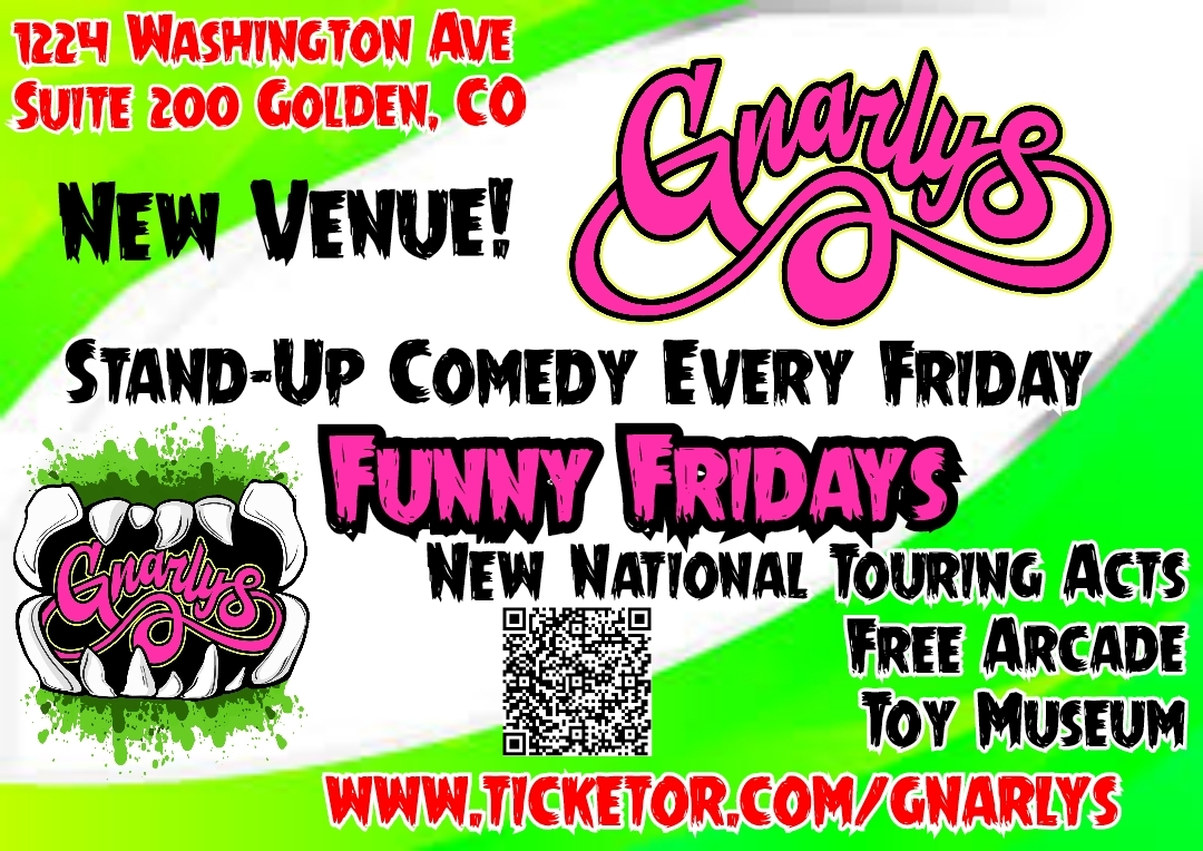 Funny Friday Super Gnarly Stand up Comedy flyer