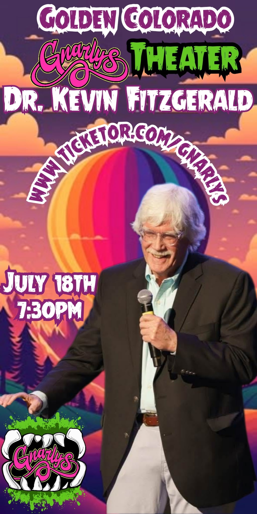 Get information & buy tickets to Stand Up Comedy Featuring Dr. Kevin Fitzgerald With Special Guests (18+) on Jul 18, 19:30 @Gnarly's | Gnarly's