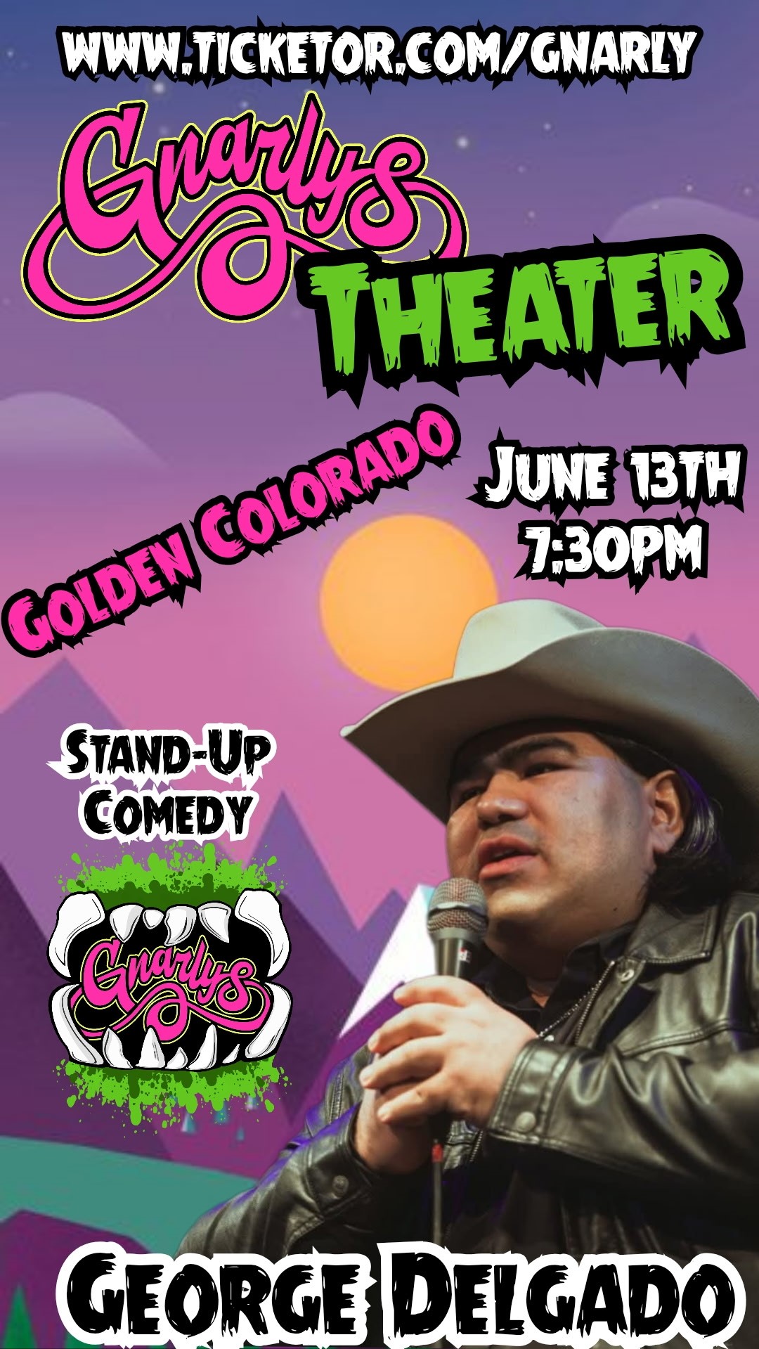 Get information & buy tickets to Stand Up Comedy Featuring George Delgado With Special Guests (18+) on Jun 13, 20:00 @Gnarly's | Gnarly's