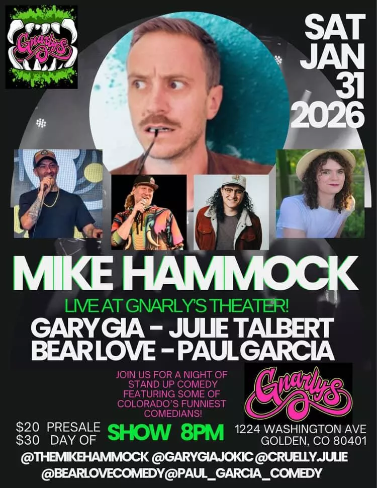 Mike Hammock stand up comedy event Gnarly's Theater Golden Colorado image
