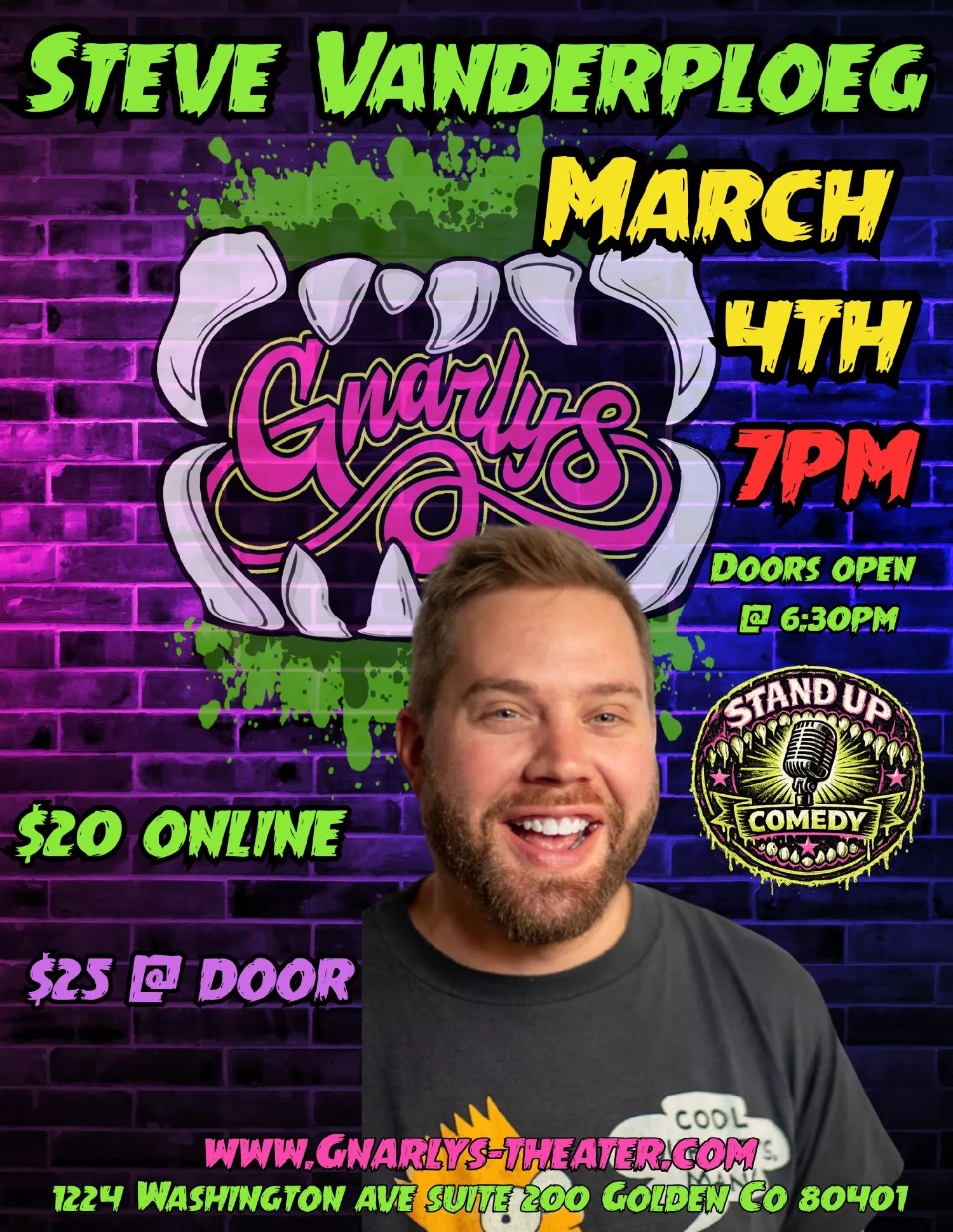 Get information & buy tickets toSteve Vanderploeg  on Mar 04, 19:00 @Gnarly's | Gnarly's