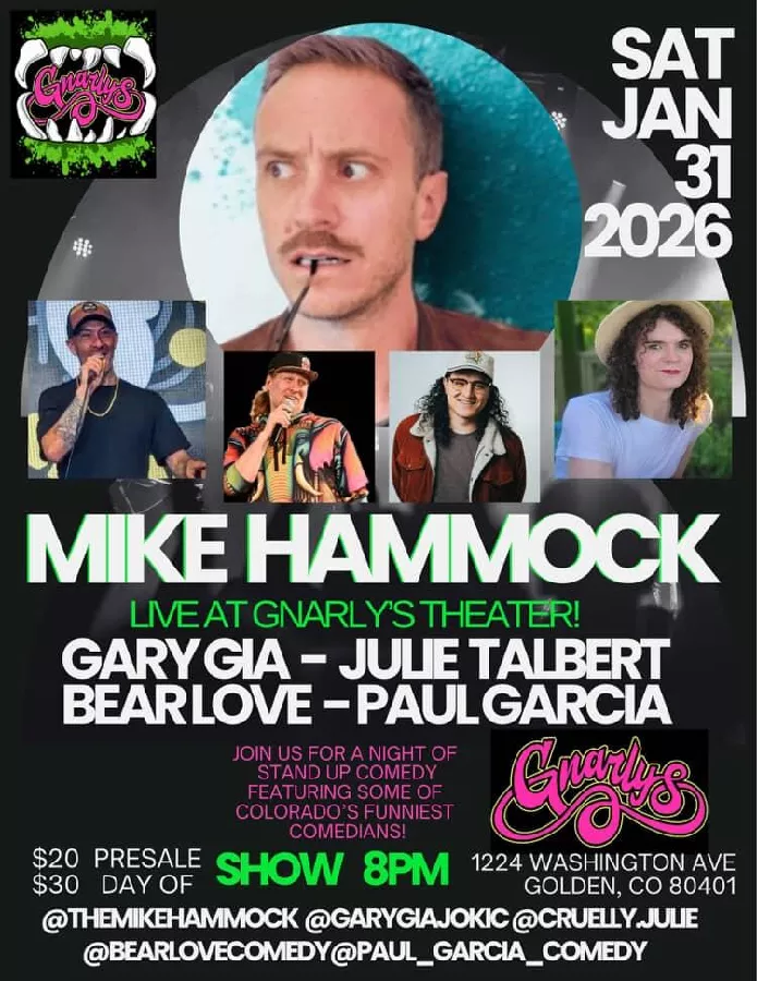 Mike Hammock stand up comedy event Gnarly's Theater Golden Colorado