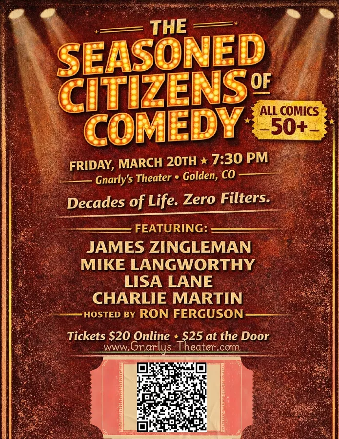 Get Information and buy tickets to The Seasoned Citizen Of Comedy All Comedian 50+ Show on Gnarly's