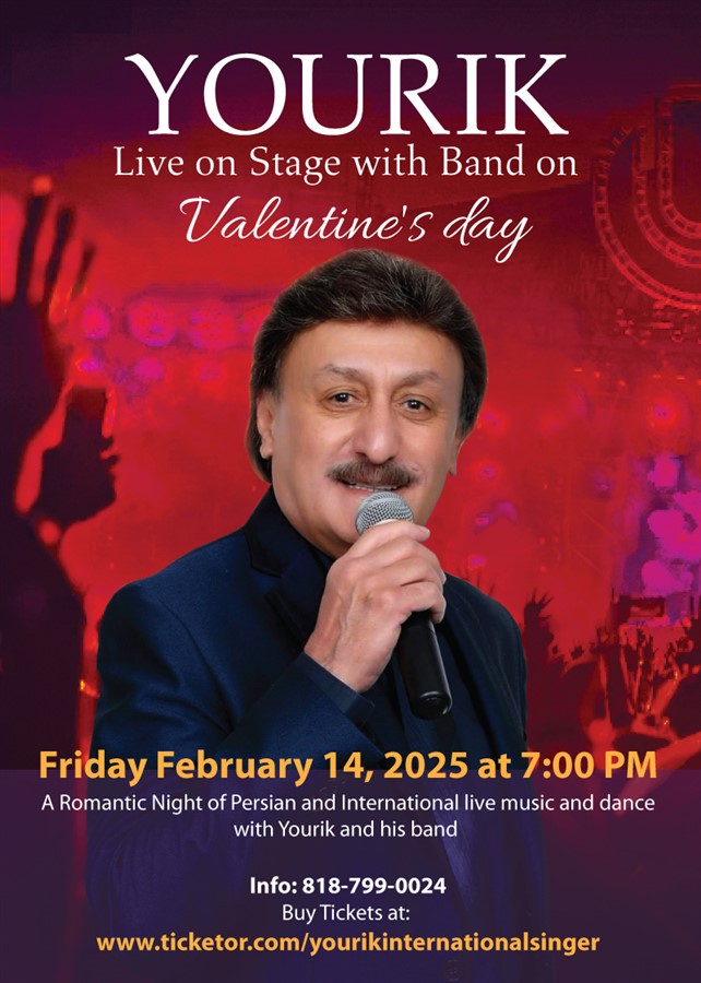 Get Information and buy tickets to A Romantic Night With Yourik And His Band on Valentine’s day Dinner and beverages are included. Parking is free. on Shemshak