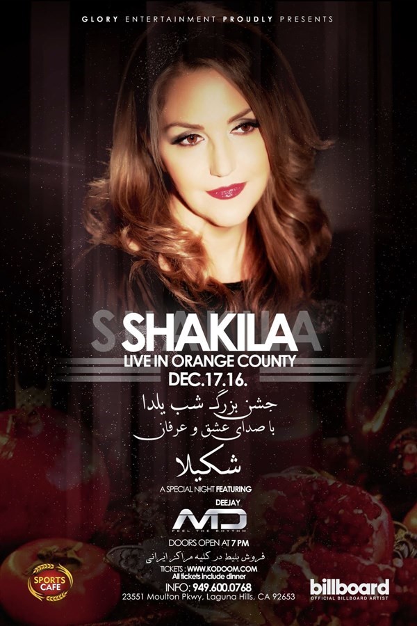 Get Information and buy tickets to Shakila Live In Orange County / Shabe Yalda / Sat.Dec.17th  on Pure Production