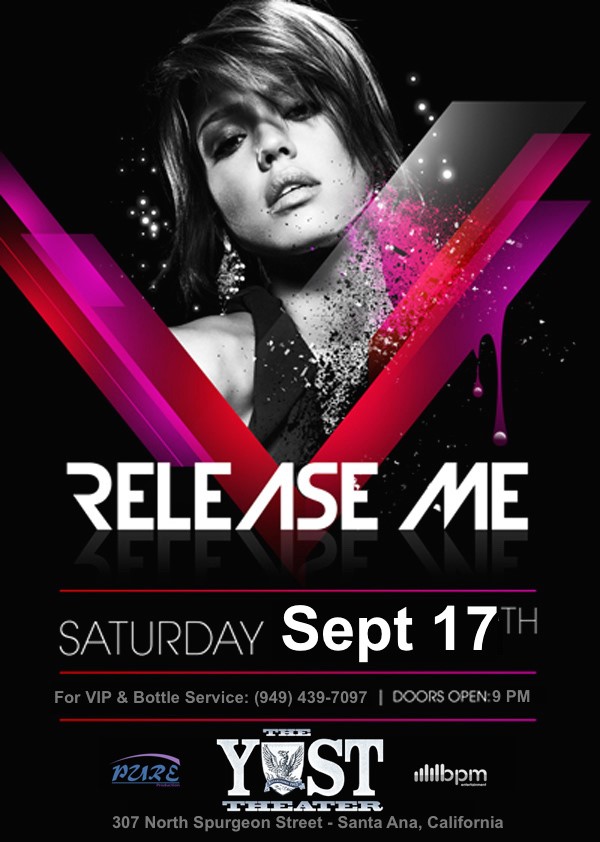 Get Information and buy tickets to Saturday . Sept . 17th / Release Me Party / Yost Theater  on Pure Production