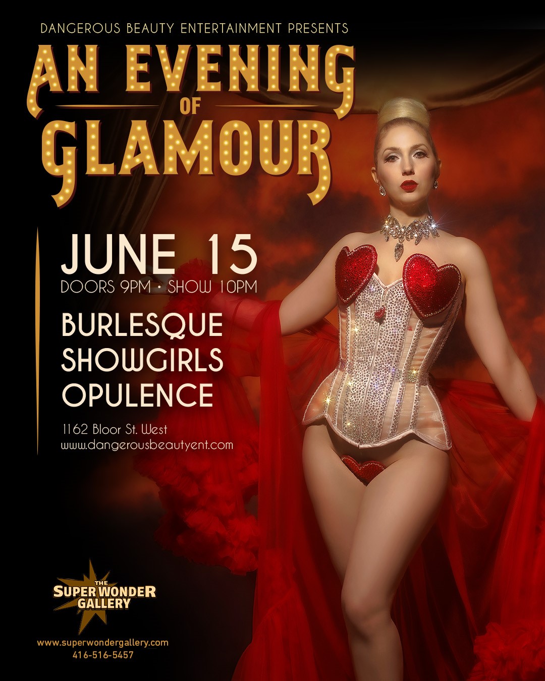 An Evening of Glamour Burlesque on Jun 15, 21:30@SUPER WONDER GALLERY - Buy tickets and Get information on Super Wonder Gallery 