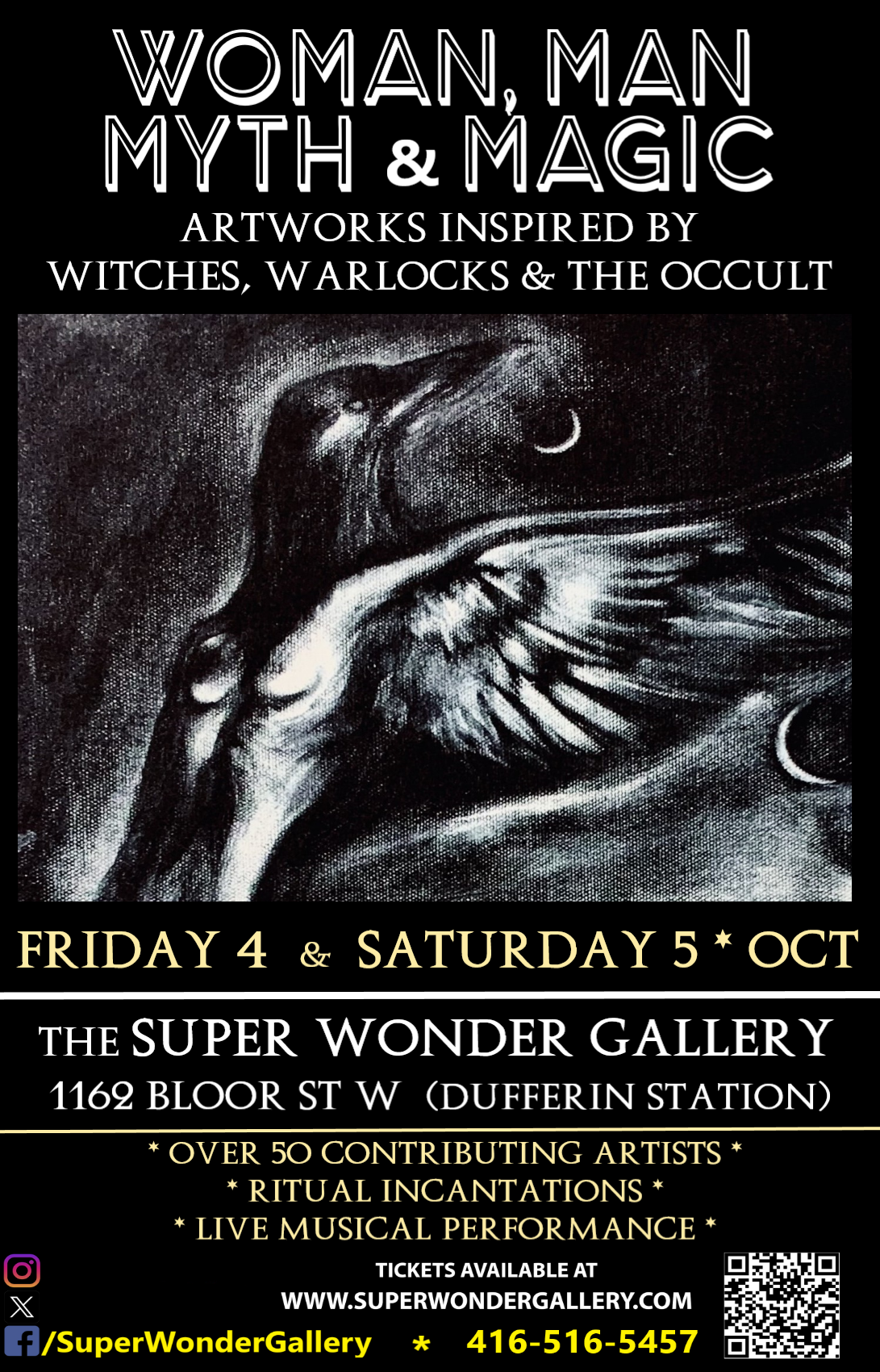 WOMAN, MAN, MYTH & MAGIC ART EXHIBITION & Friday Performance on Oct 04, 20:00@SUPER WONDER GALLERY - Buy tickets and Get information on Super Wonder Gallery 