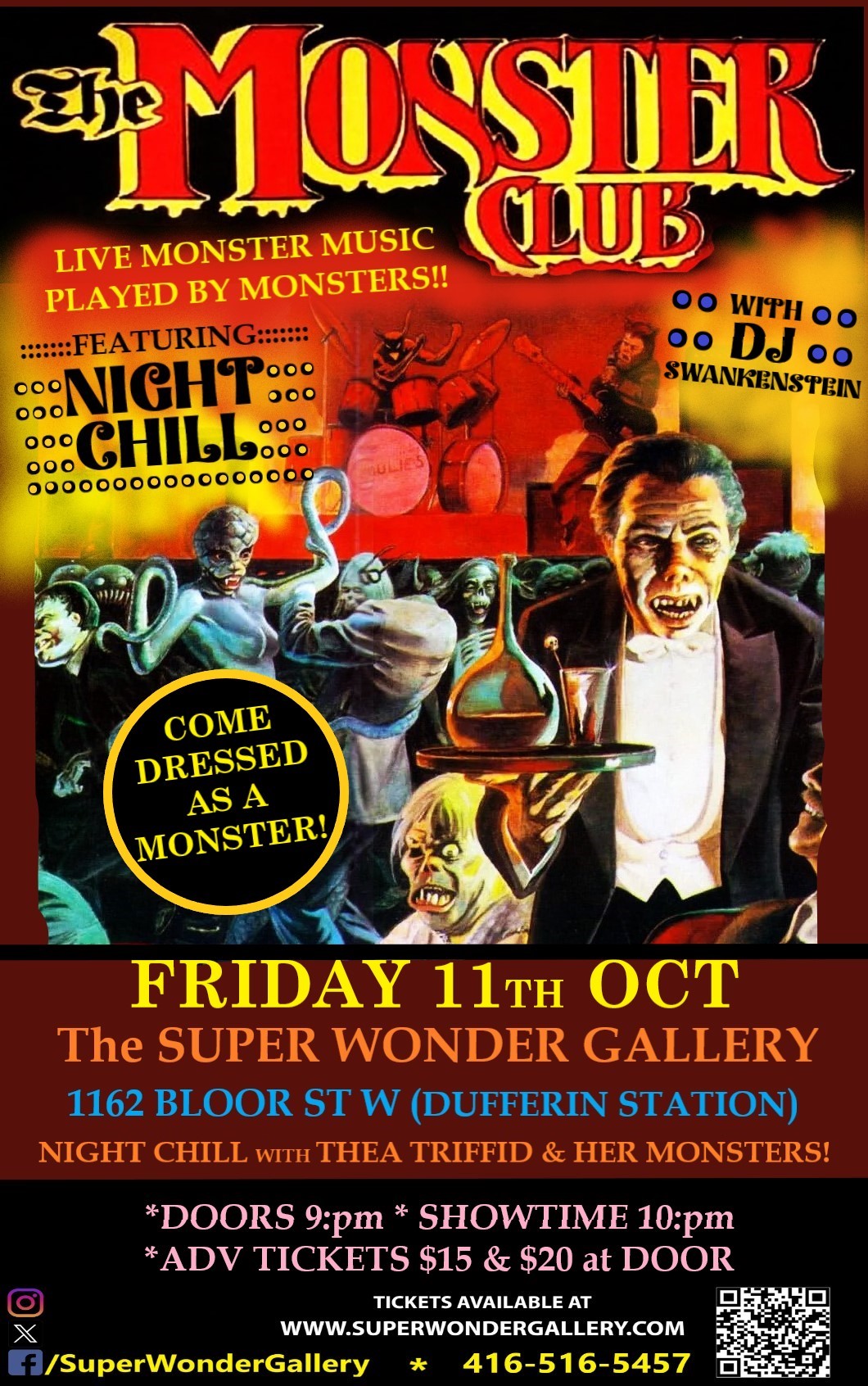 Obtenga información y compre entradas paraMONSTER CLUB Live Rock-n-Roll Party Lounge on oct. 11, 21:00 @SUPER WONDER GALLERY | Super Wonder Gallery