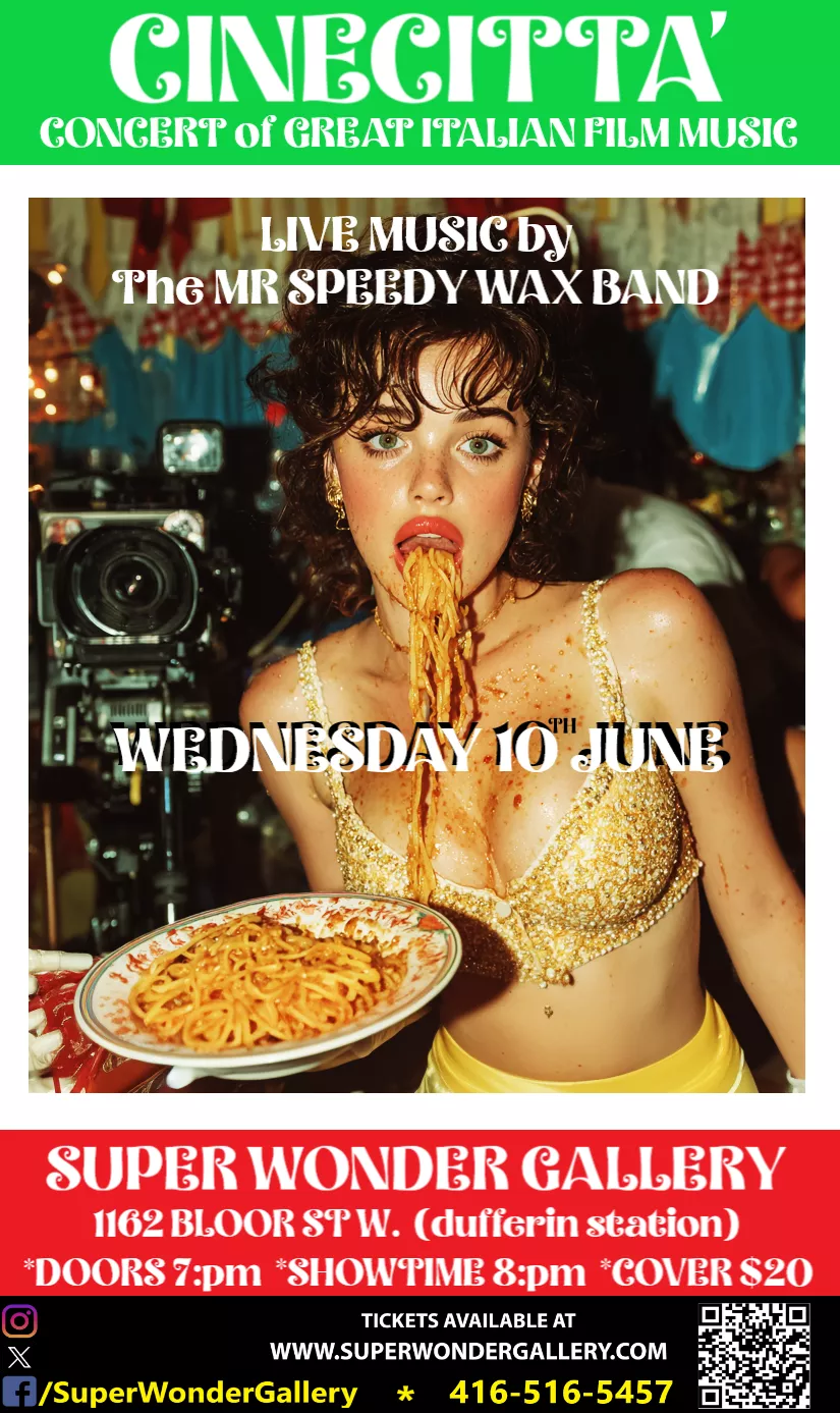 Get information & buy tickets toLive Concert Concert of Great Italian Films on Jun 10, 19:00 @SUPER WONDER GALLERY | Super Wonder Gallery