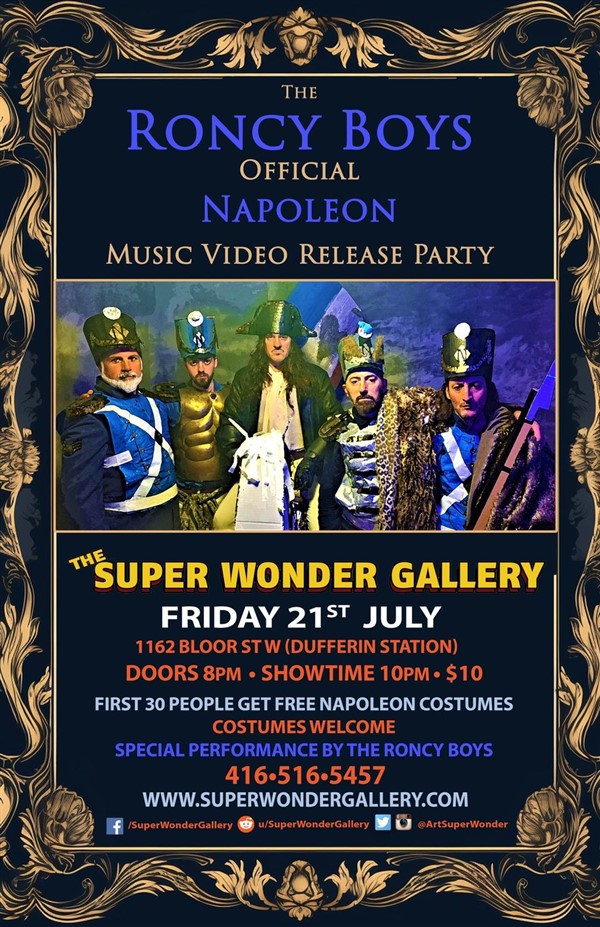 Get Information and buy tickets to Napoleon Music Video Release Party on Super Wonder Gallery