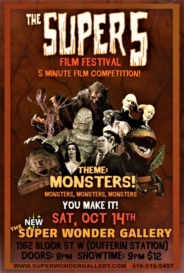 Get Information and buy tickets to SUPER 5 FILM FESTIVAL Monster Edition on Super Wonder Gallery