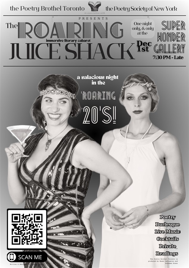 Get Information and buy tickets to The Poetry Brothel Toronto Presents: The Roaring Juice Shack on Super Wonder Gallery