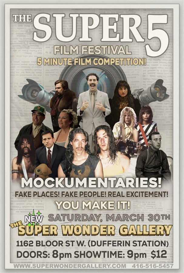 Get Information and buy tickets to MOCKUMENTARIES Super 5 Film Fest on Super Wonder Gallery