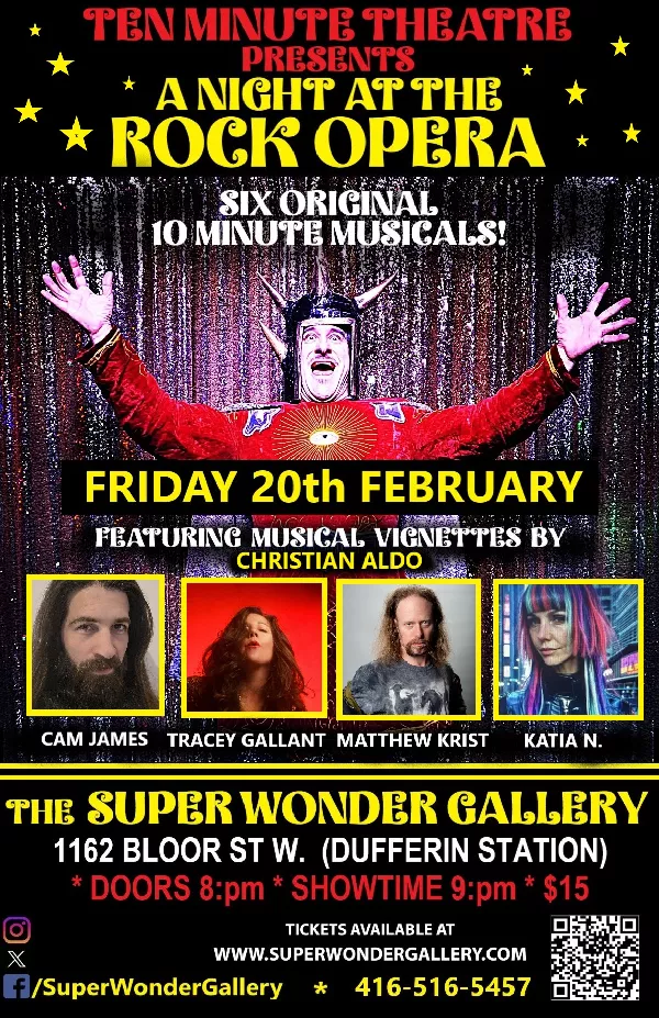 Get Information and buy tickets to 10 MINUTE THEATRE ROCK OPERA on Super Wonder Gallery