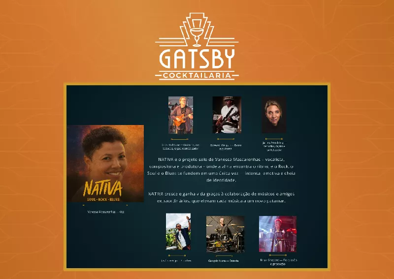 Get Information and buy tickets to NATIVA Vanessa Mascarenhas on Gatsby Cocktailaria