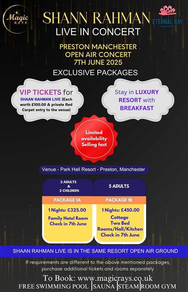 Luxury Resort & Free Breakfast 1 Night with VIP Tickets worth £100.00 each.