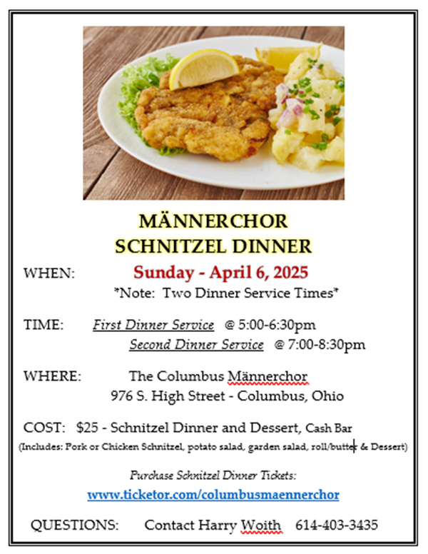 Schnitzel Dinner - April image
