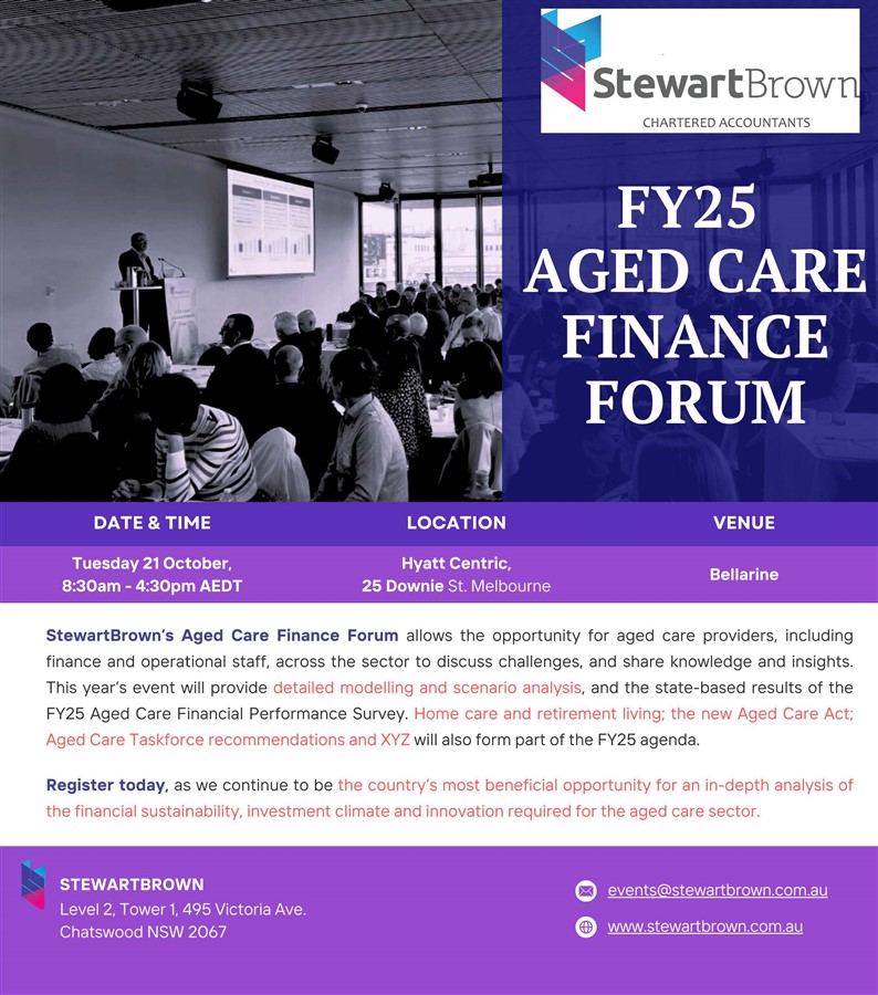 VIC - FY25 Aged Care Finance Forum