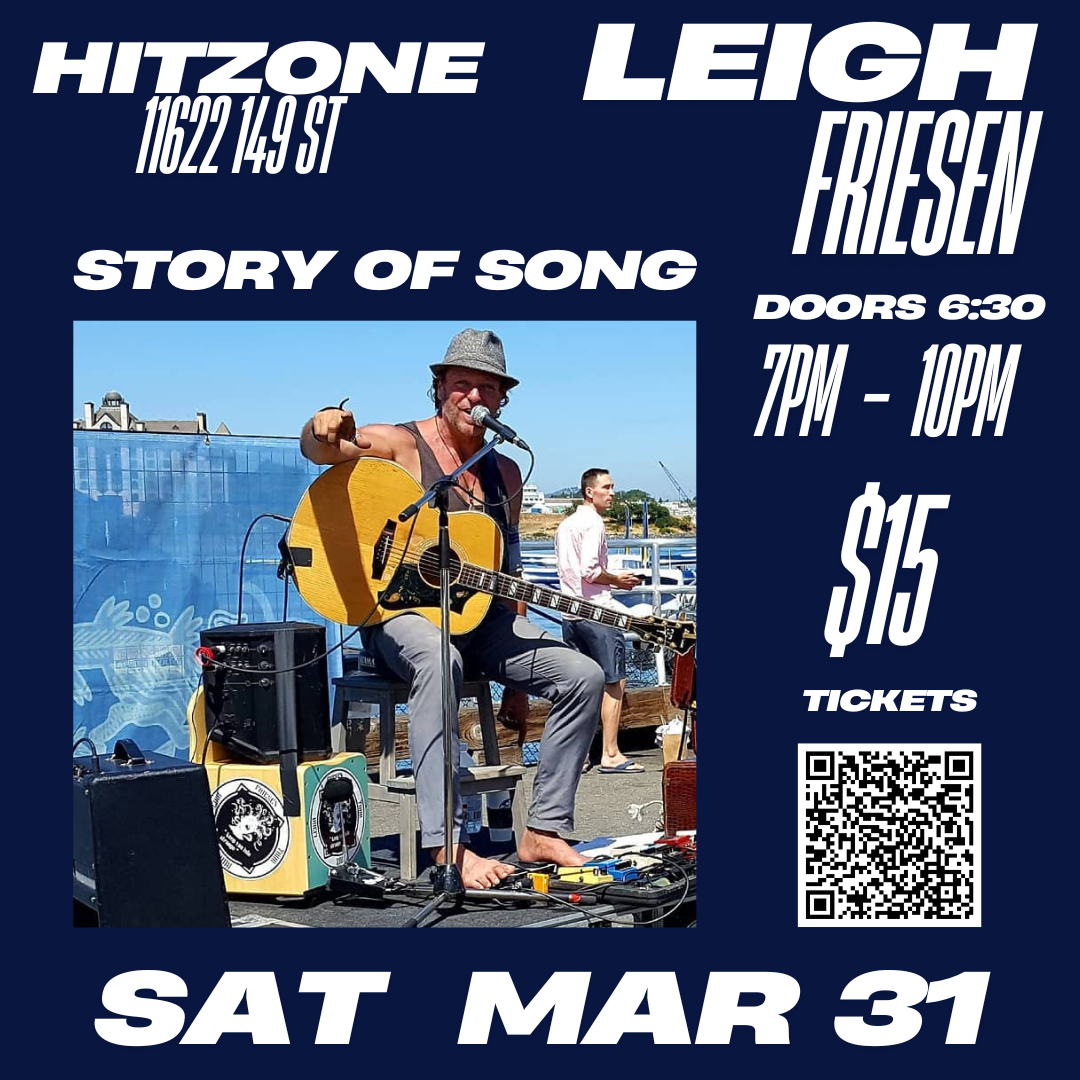 Get information & buy tickets to Story Of Song - Leigh Friesen Concert  on May 31, 19:00 @HITZone Edmonton | HITZone Events