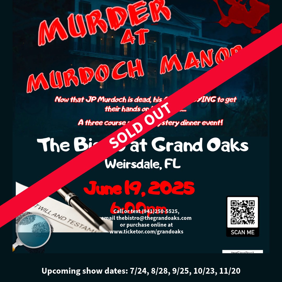 SOLD OUT Murder Mystery, Murder at Murdoch Manor, June 19,2025 image