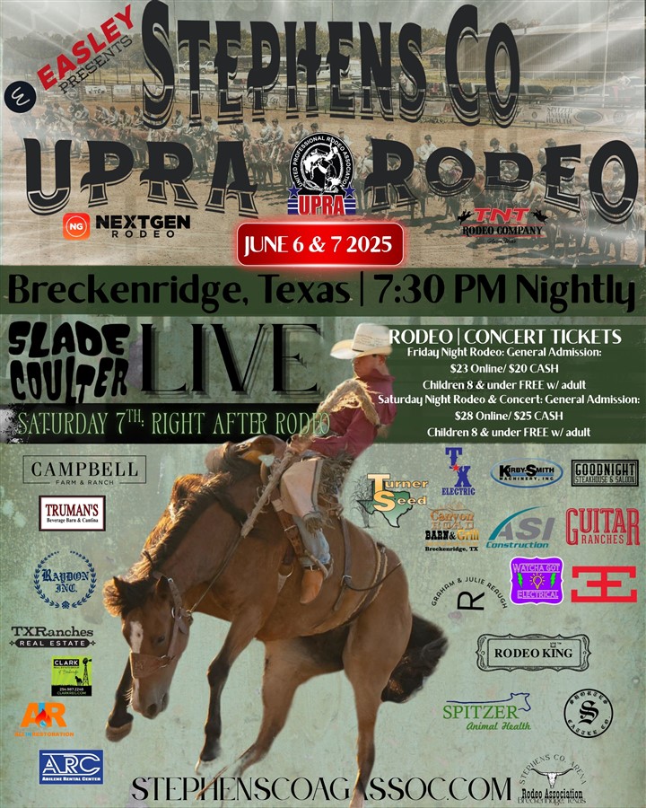 Get Information and buy tickets to Stephens Co. UPRA 2025 Saturday June 7, 2025 on Stephens Co Rodeo Association