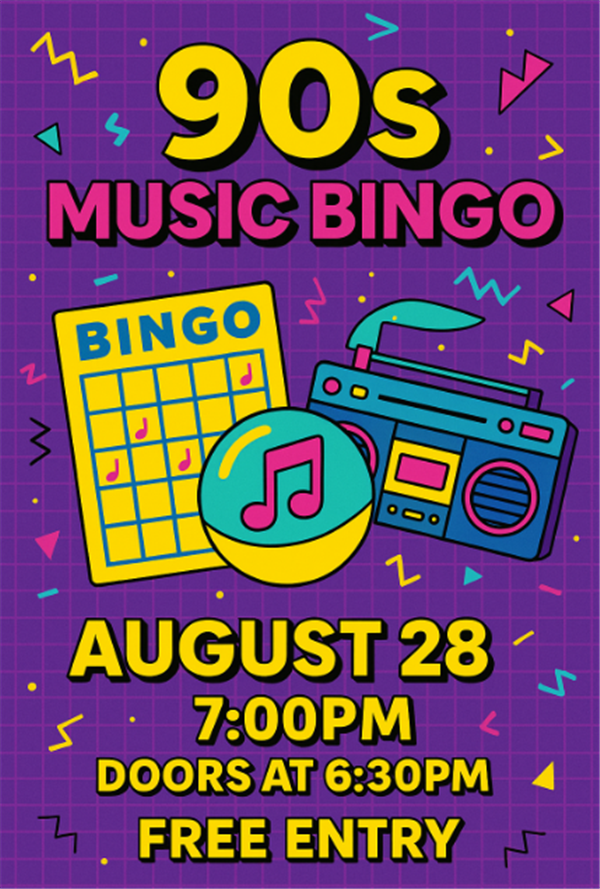 90s Music Bingo-FREE Event (Archived) image