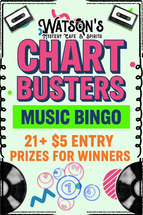 Chartbusters Music Bingo! $5 Entry-Prizes for Winners image
