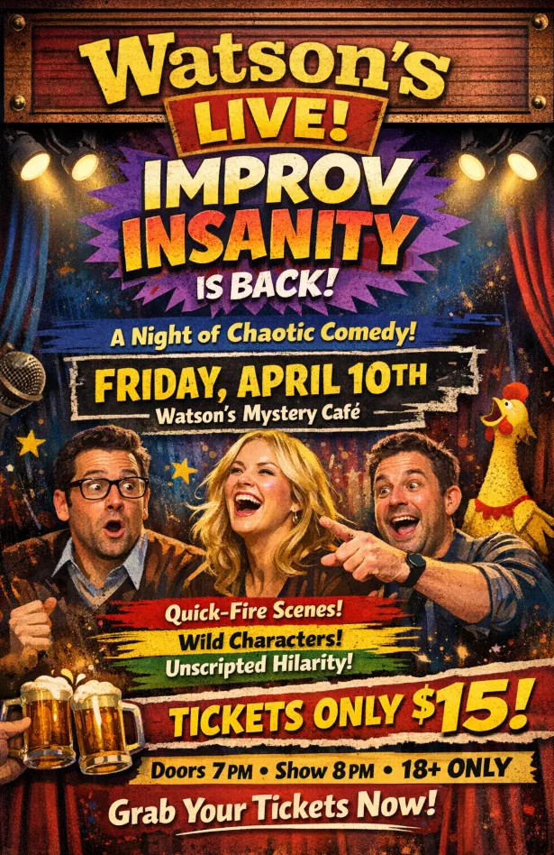 Watson's Live! Improv Insanity 18+ Comedy Show image