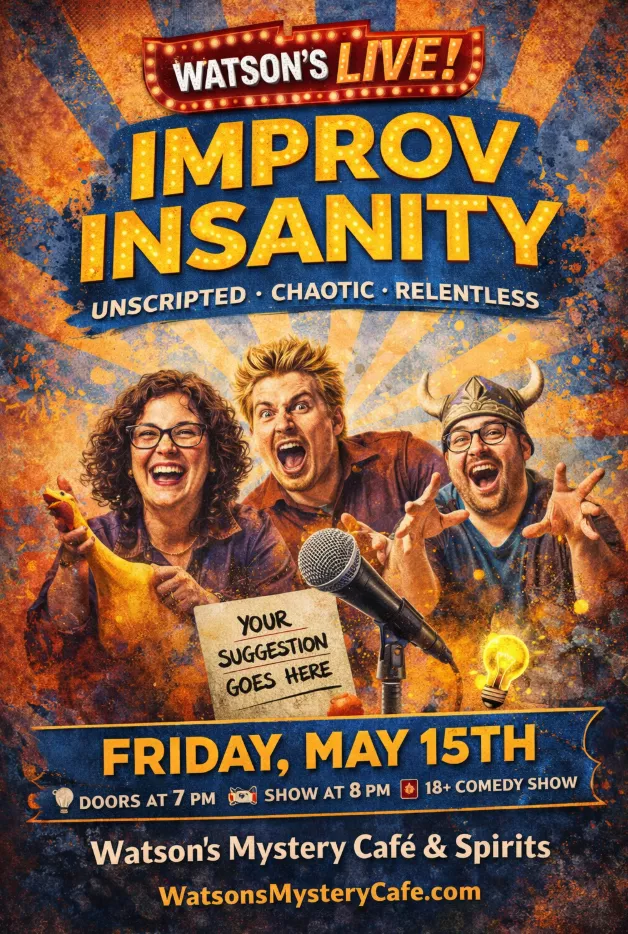 Watson's Live! Improv Insanity 18+ Comedy Show image