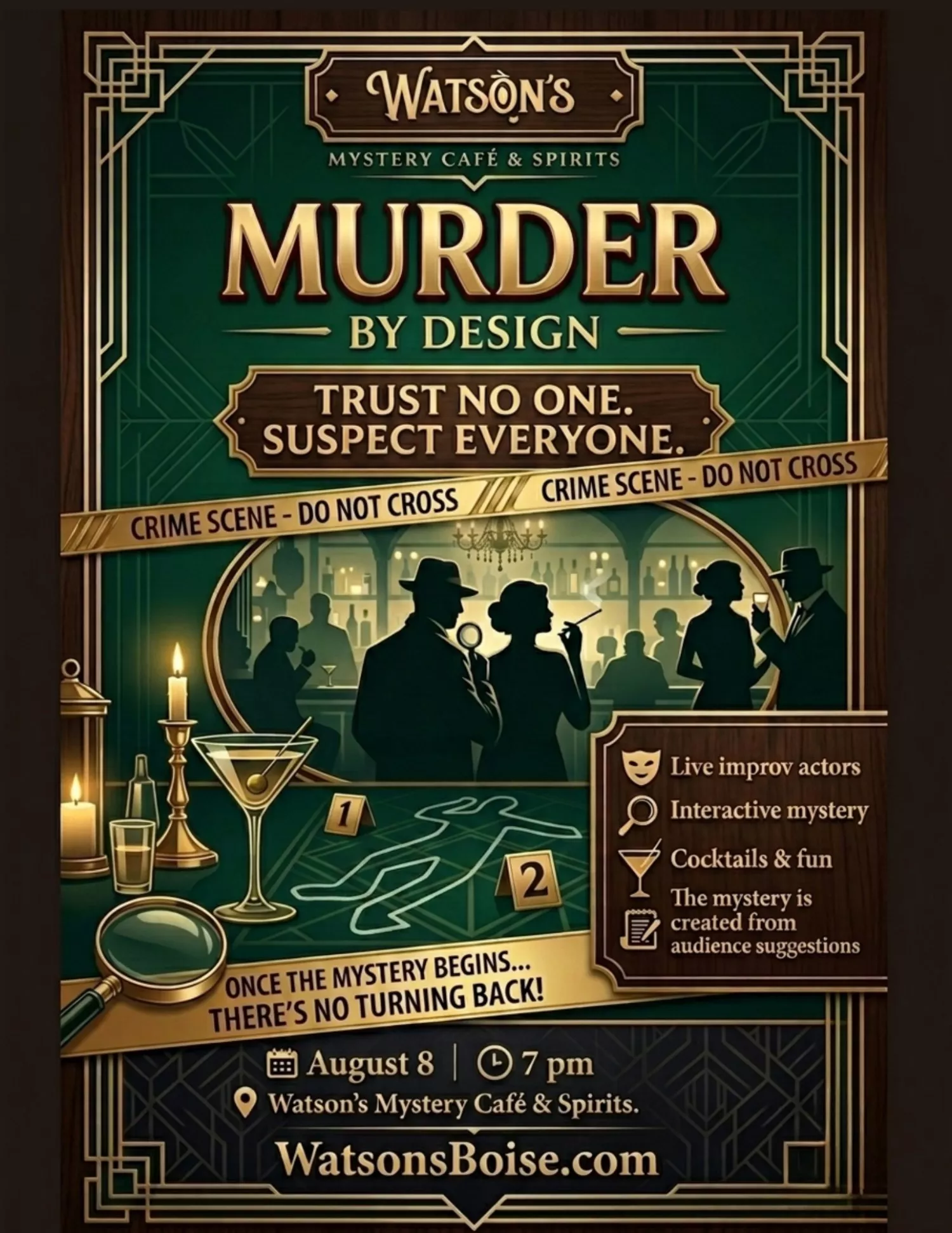 Murder By Design: Improvised PG-13 Murder Mystery Dinner image