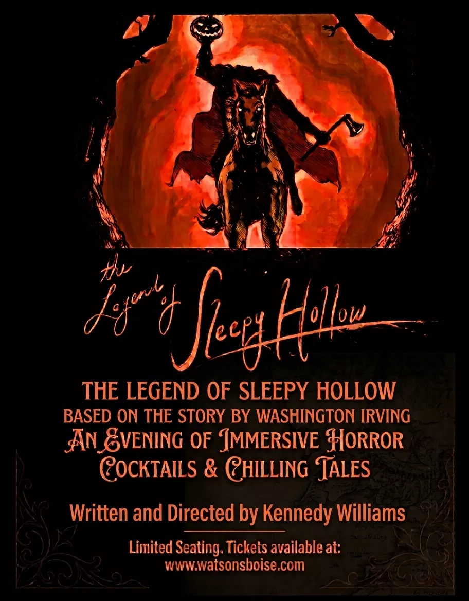 Pick a seat & buy tickets toThe Legend of Sleepy Hollow - OPENING NIGHT Inspired by Washington Irving on Oct 09, 19:00 @Watson's Mystery Cafe & Spirits