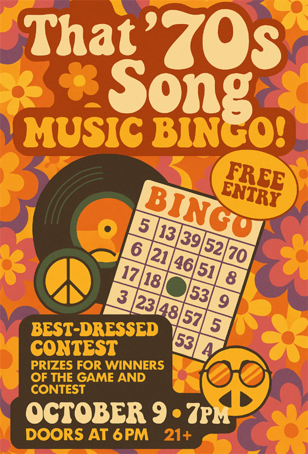 That '70s Song: Music Bingo! FREE ENTRY 21+