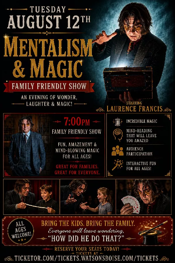Watson's presents the amazing Lawrence Francis 2026 Tour: Magic and Mentalism