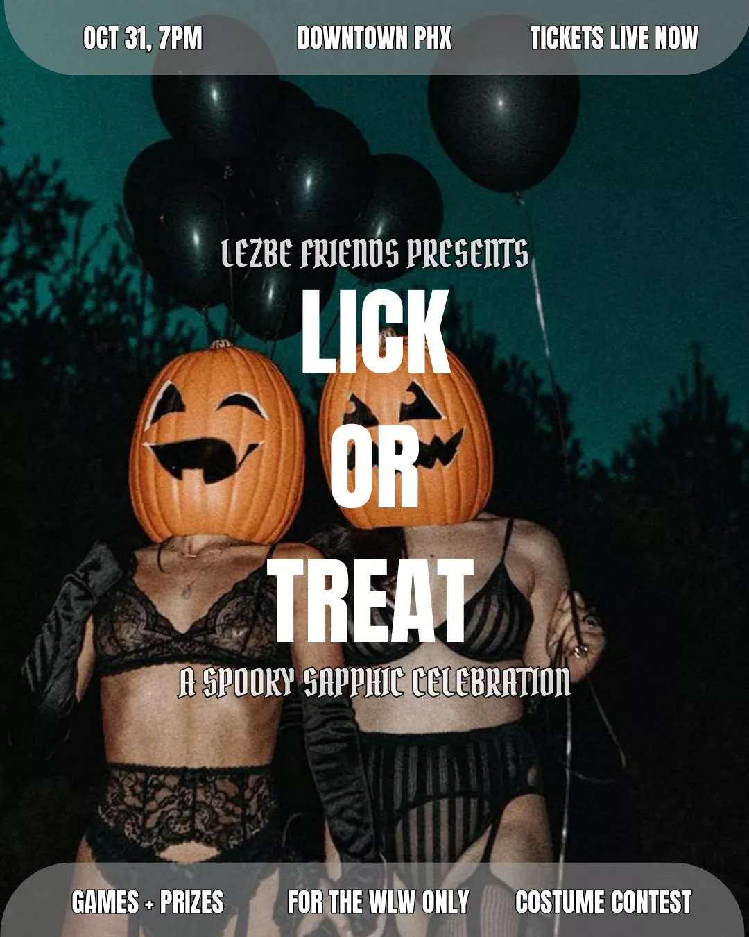 Get Information and buy tickets to LICK or TREAT A Spooky Sapphic Celebration on Lezbe Friends