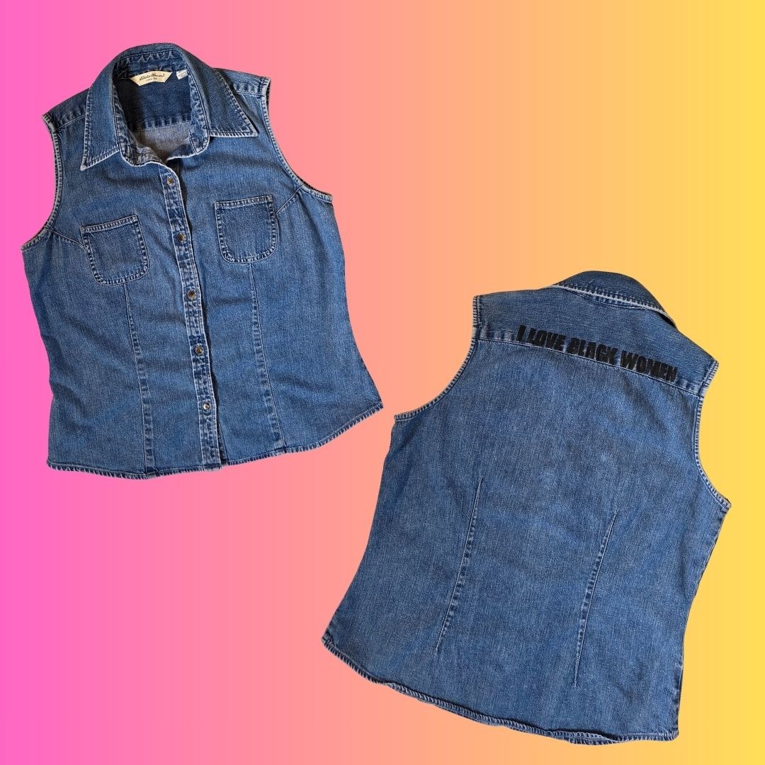 I LOVE BLACK WOMEN jean jacket