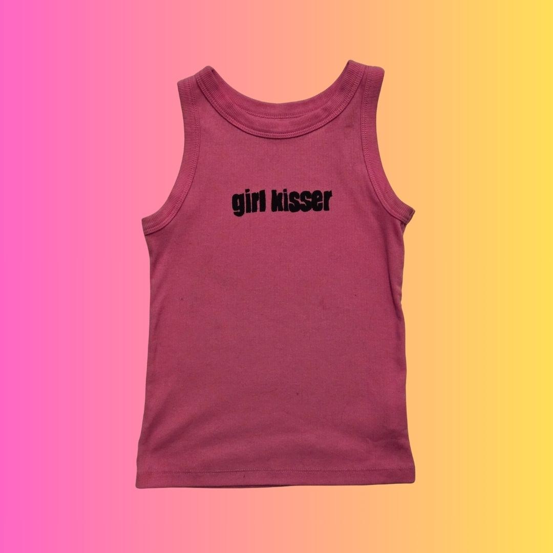 girl kisser dark pink tee