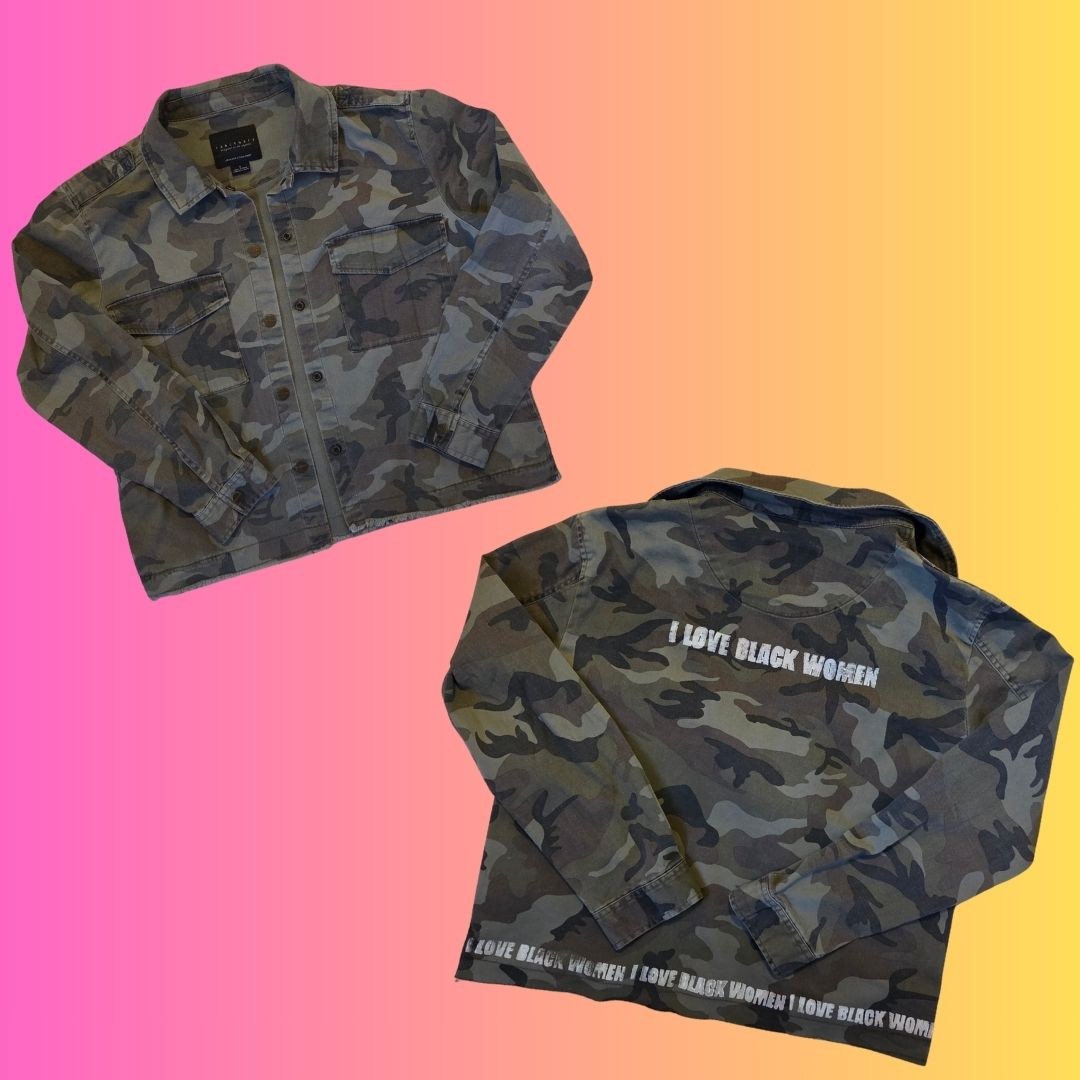 I LOVE BLACK WOMEN army jacket