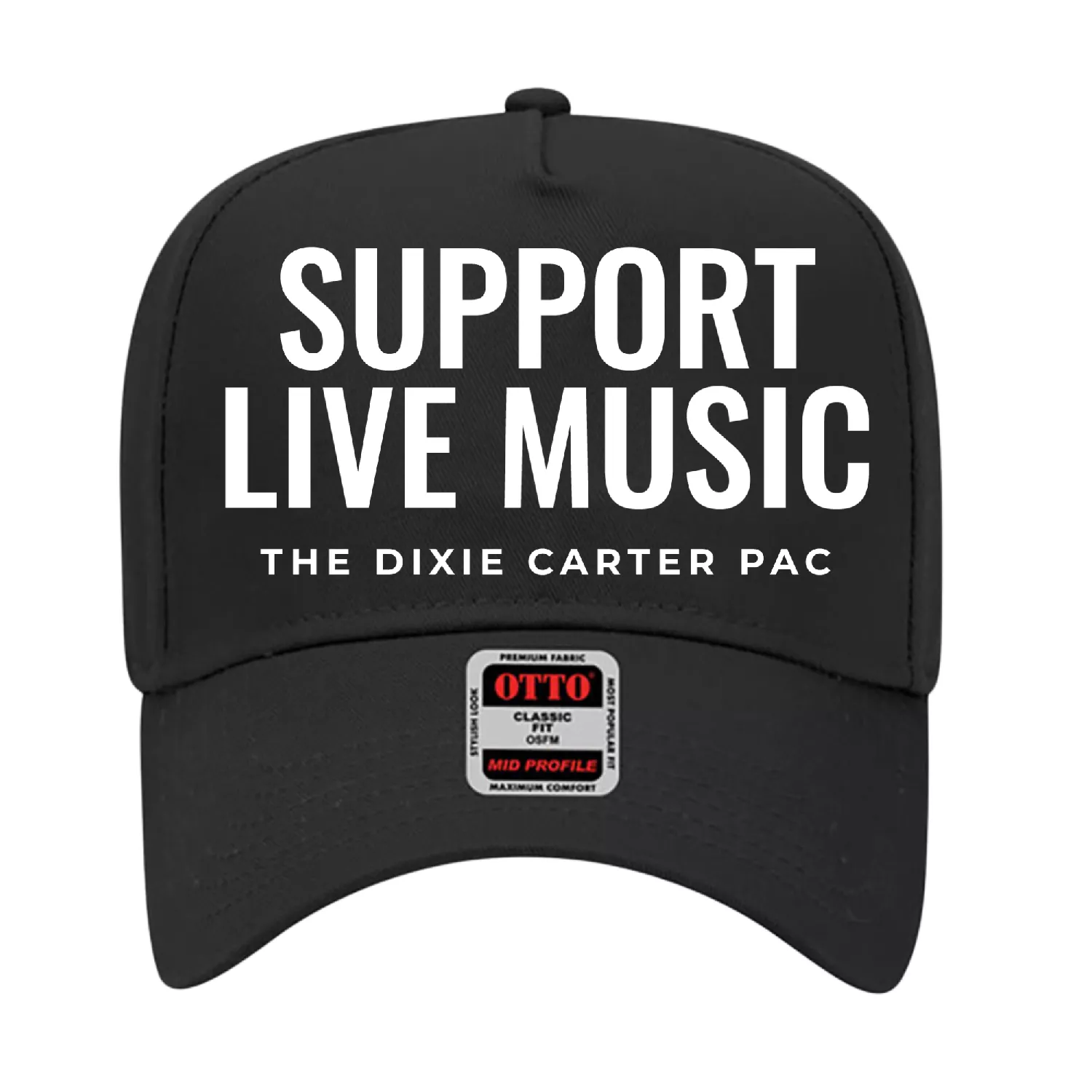 Black Otto hats with white print.