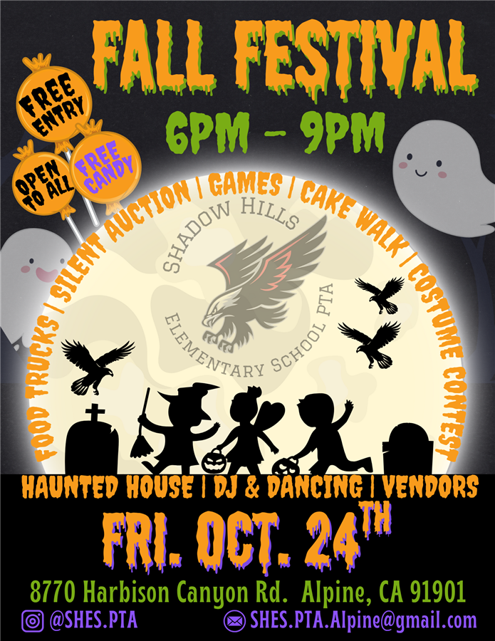 Fall Festival, Oct. 24th, 6pm-9pm
