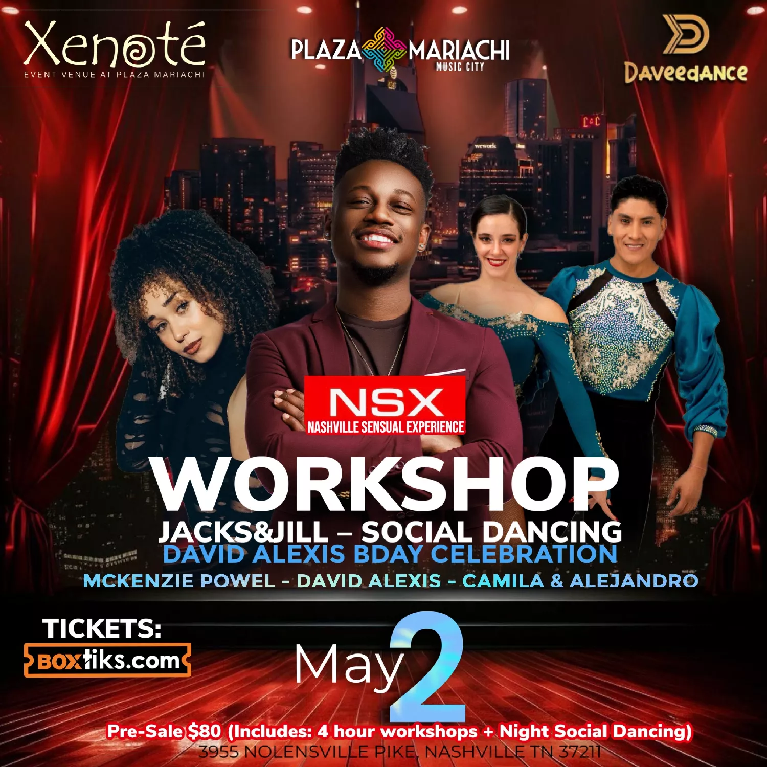 Get information & buy tickets toSALSA BACHATA WORKSHOP + SOCIAL DANCING  on May 02, 12:00 @Plaza Mariachi (Xenote) | BoxTiks | boxtiks.com